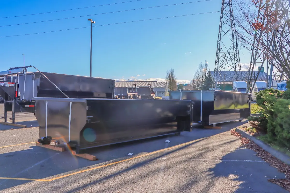 Roll-off dumpster ready for waste disposal at job site for Construction Dumpster Rental in Raymondville